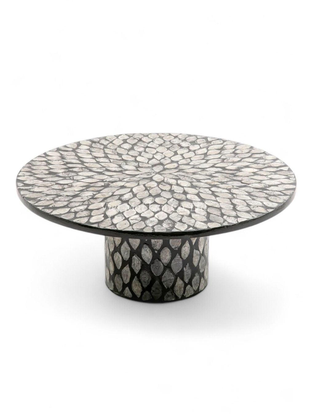 Natural Mop Cake Stand Black Finish (1)