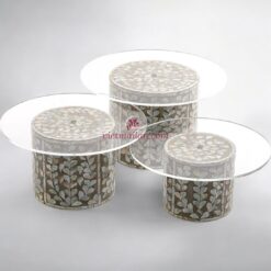 Natural Mop Cake Stand And Acrylic (1)