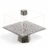 Natural Mop Cake Stand With Acrylic Lid (2)