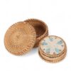 Natural Mother Of Pearl Coaster With Holder (4)