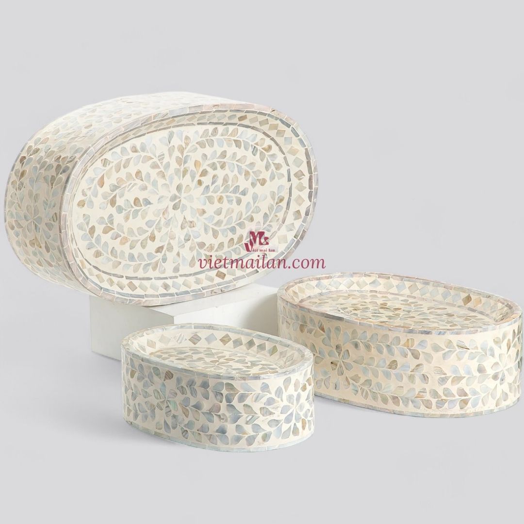 Natural Oval Mother Of Pearl Cake Stand (1)