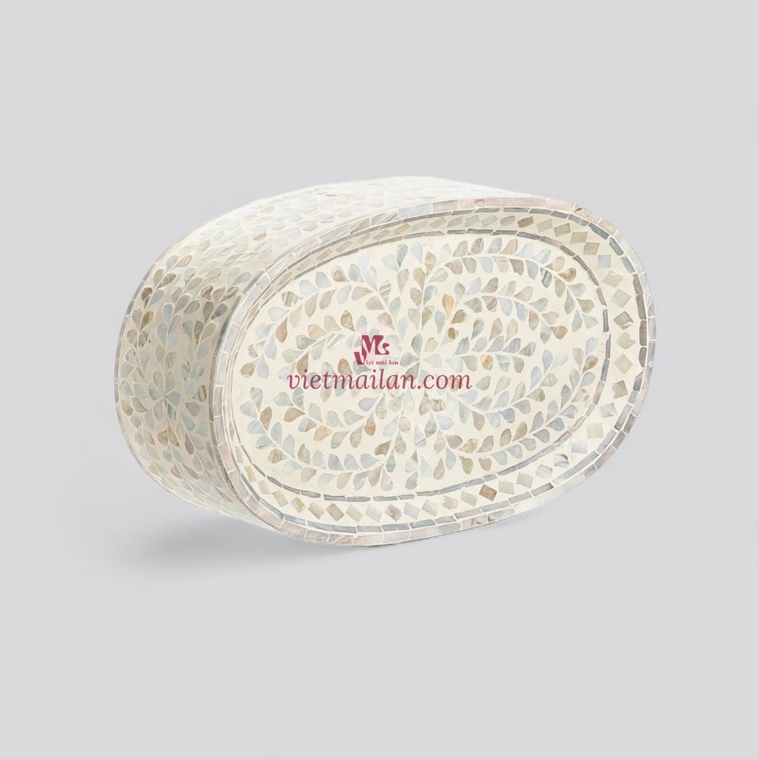 Natural Oval Mother Of Pearl Cake Stand (2)