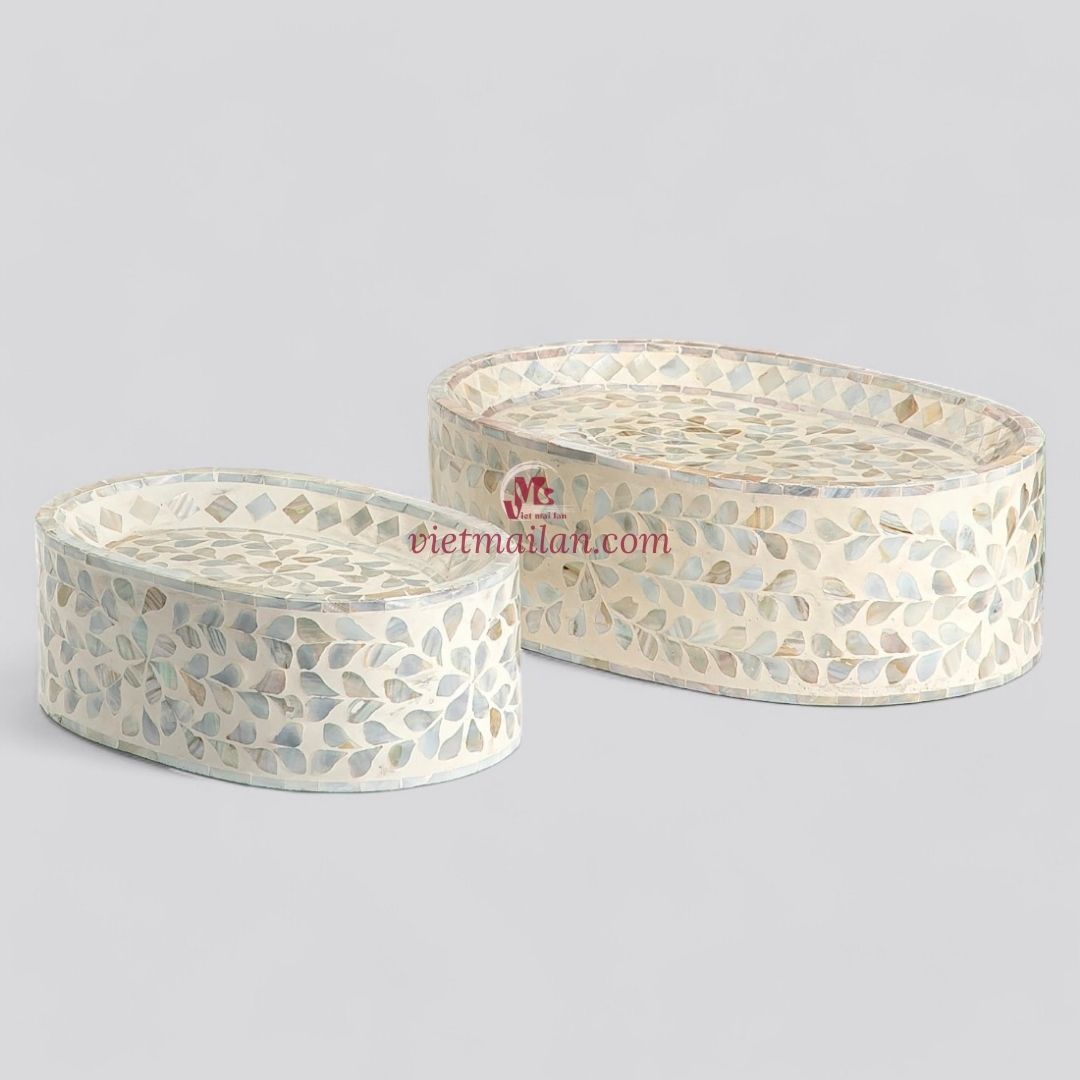 Natural Oval Mother Of Pearl Cake Stand (3)
