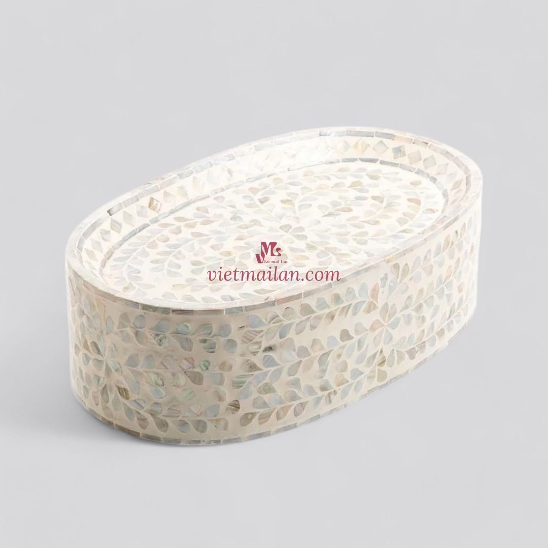 Natural Oval Mother Of Pearl Cake Stand (5)