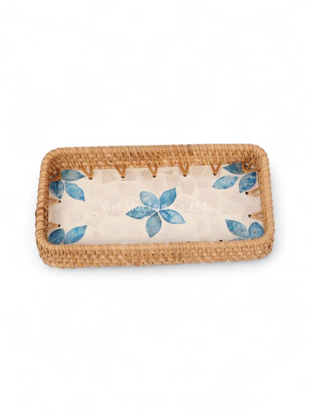 Natural Rattan And Mother Of Pearl Tray (4)