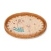 Natural Round Rattan Mother Of Pearl Serving Tray (2)