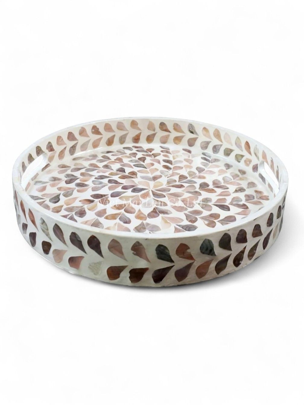 Natural Shine Round Mother Of Pearl Serving Tray (1)
