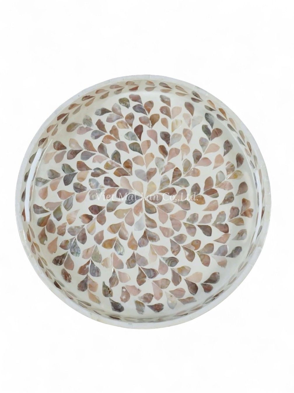 Natural Shine Round Mother Of Pearl Serving Tray (2)