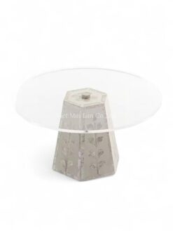 Natural White Mop Cake Stand And Acrylic (1)