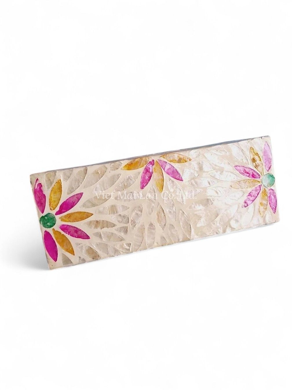 Pink Floral Mother Of Pearl Tissue Box (2)