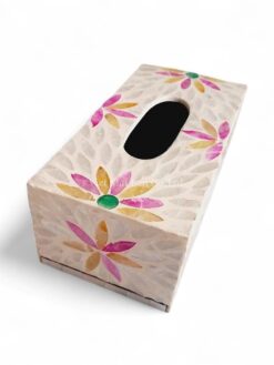 Pink Floral Mother Of Pearl Tissue Box (3)