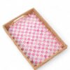 Pink Rattan Mother Of Pearl Serving Tray (1)
