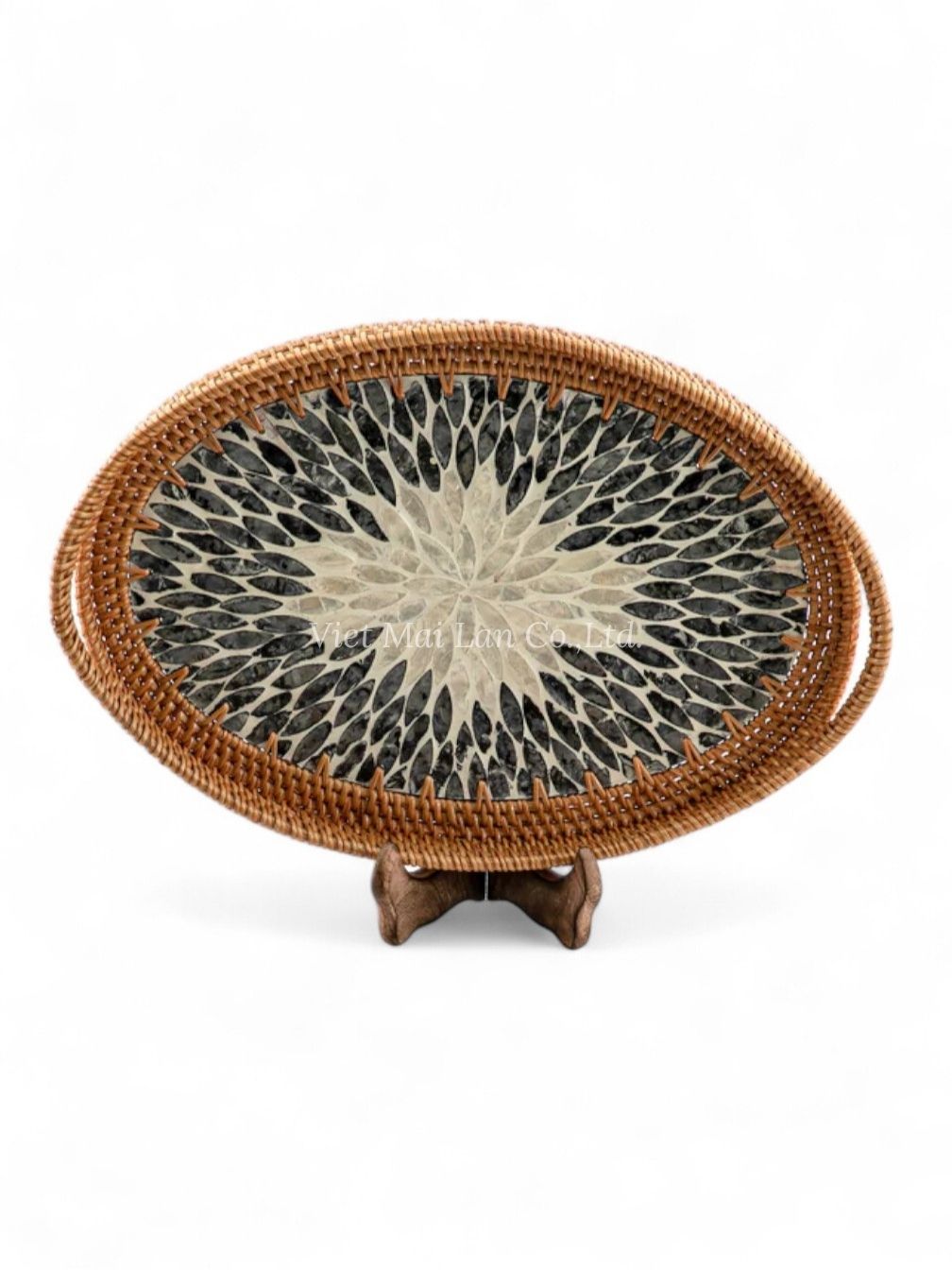 Premium Oval Mop Tray With Rattan (1)