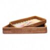 Radiant Rectangular Mother Of Pearl Serving Tray Pair (2)