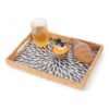 Radiant Rectangular Rattan Mother Of Pearl Serving Tray (2)