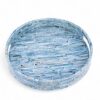Radiant Round Mother Of Pearl Serving Tray (2)