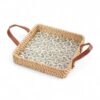 Radiant Square Rattan Mother Of Pearl Serving Tray (2)