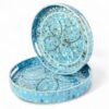 Ramadan Blue Mother Of Pearl Serving Tray Set (1)