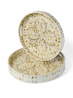 Ramadan Gift Mother Of Pearl Serving Tray Set (2)