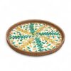 Round Mother Of Pearl Serving Tray With Rattan (2)