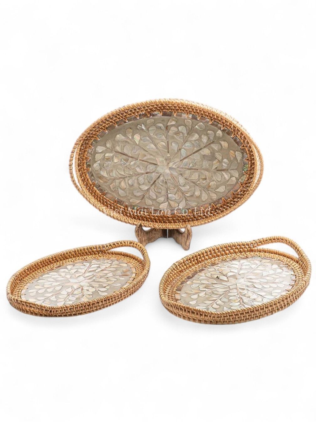 Rustic Oval Mop Tray With Rattan (1)