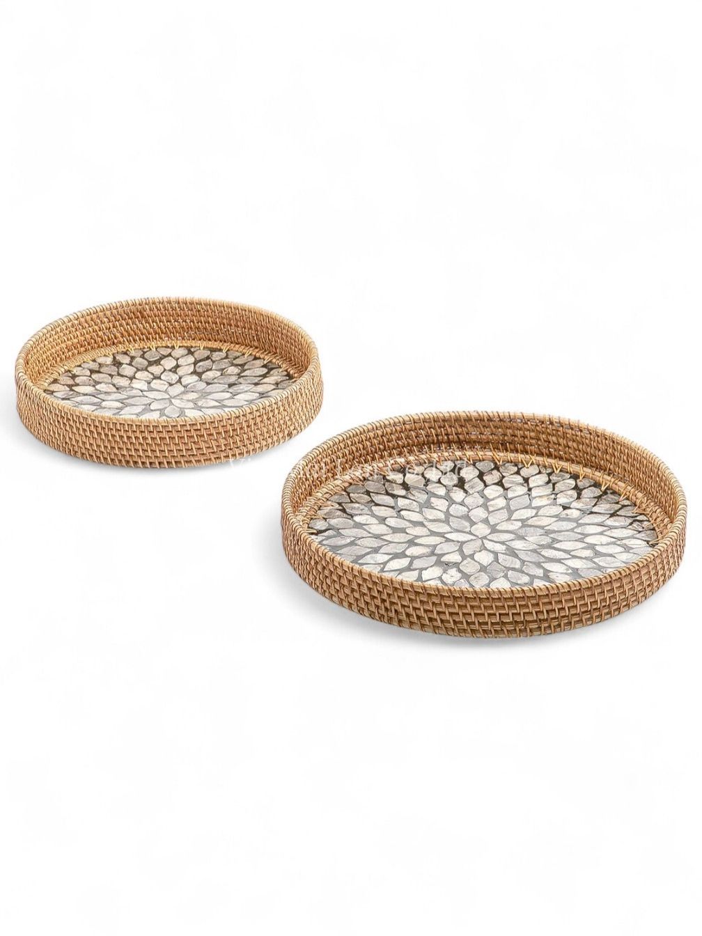 Rustic Round Mop Tray With Rattan (2)