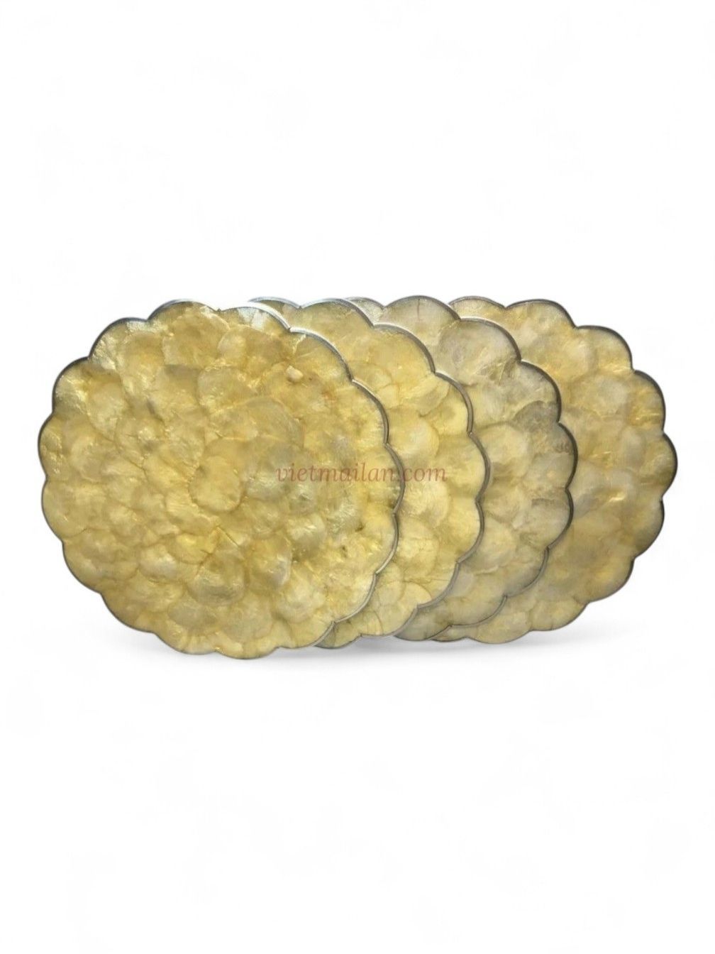 Scalloped Gold Capiz Shell Placemats (2)