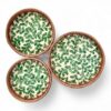Set Mother Of Pearl Serving Tray With Rattan (2)