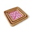 Set Rattan Mother Of Pearl Serving Tray (1)