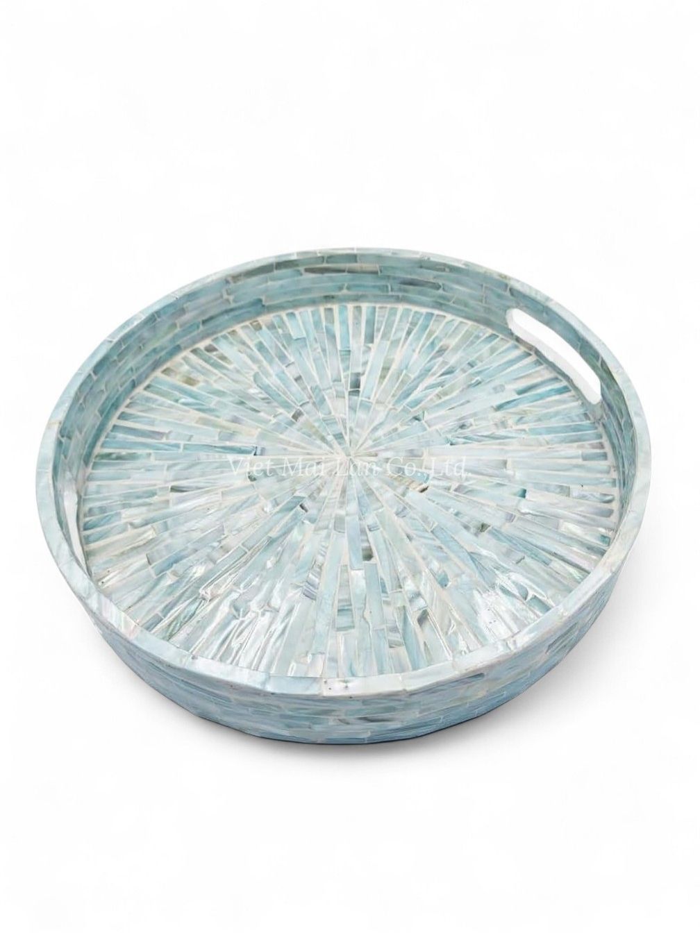 Shimmering Round Mother Of Pearl Serving Tray (2)