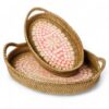 Shine Red Oval Mop Tray With Rattan (3)