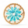 Soft Blue Mother Of Pearl Coaster With Holder (2)