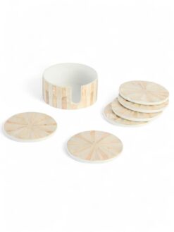 Timeless Mother Of Pearl Coaster Set With Holder (5)