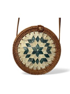 Natural Woven Rattan Shell Bag (1)