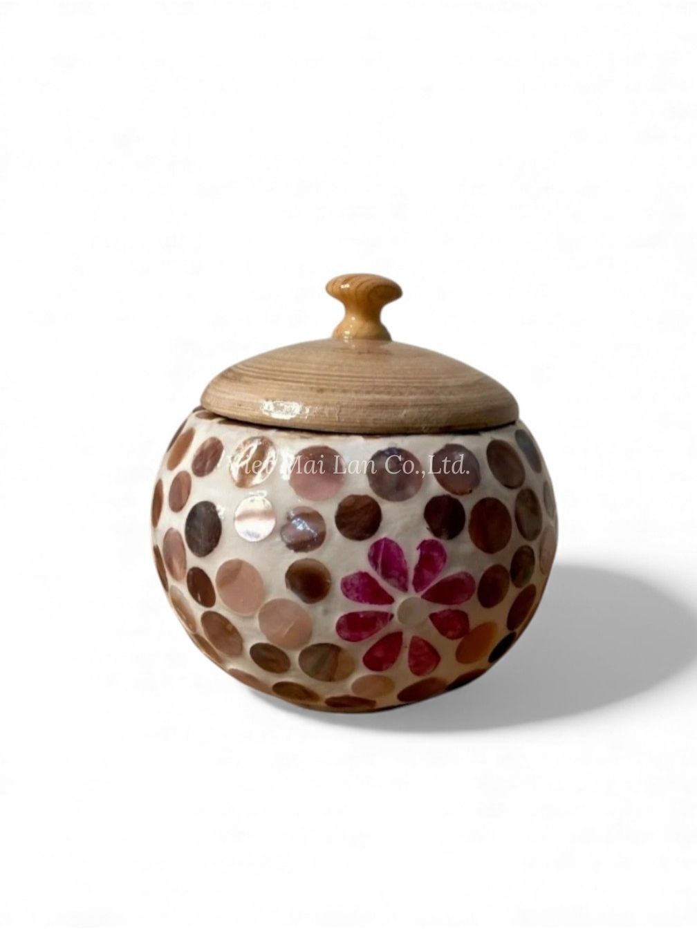 Pink Floral Mother Of Pearl Jar