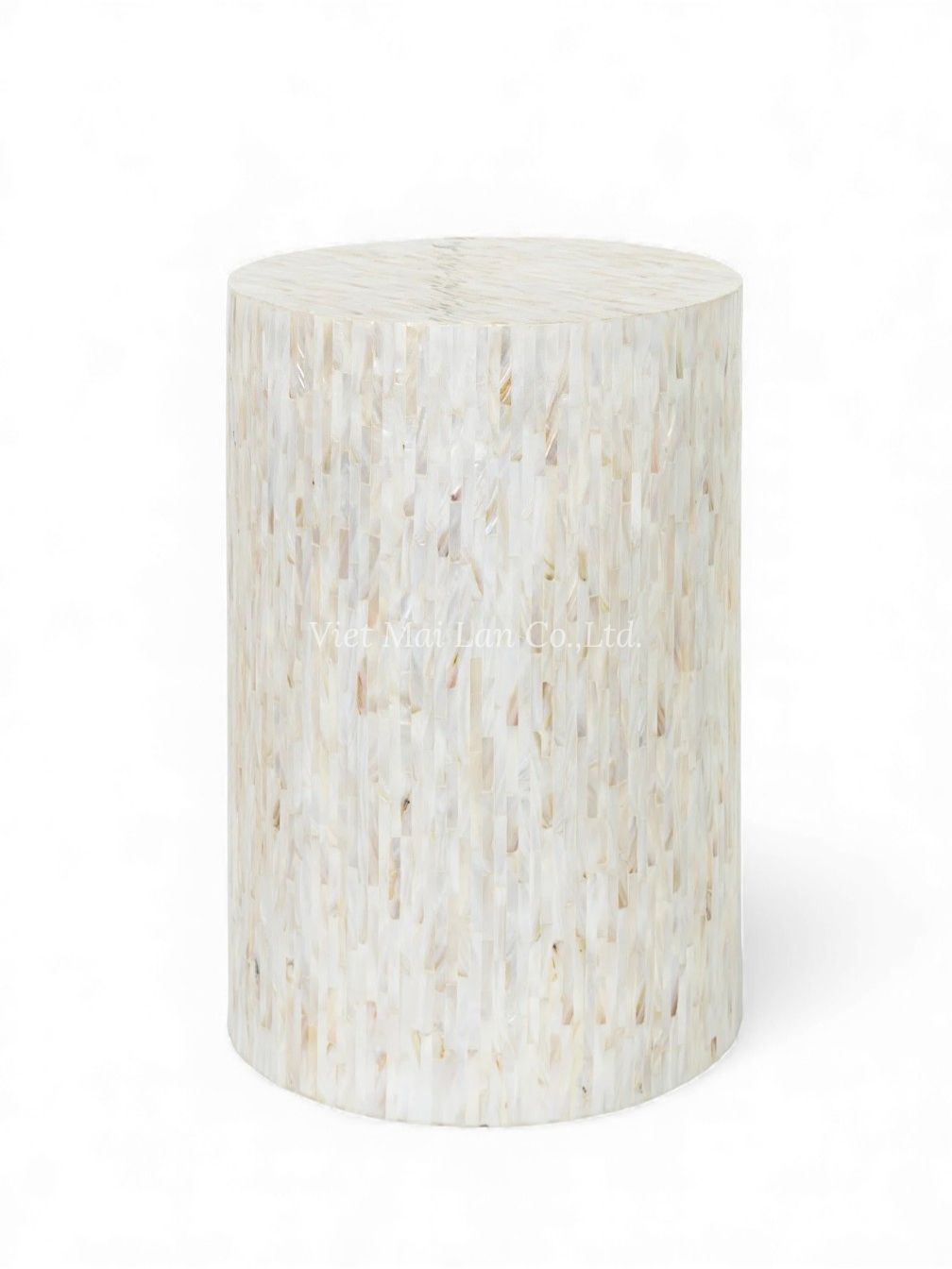 Polished Round Mother Of Pearl Stool (1)