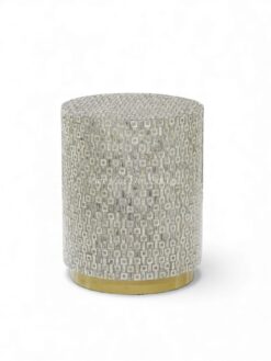 Rustic Mother Of Pearl Stool (2)
