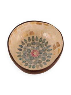 Blue Floral Mother Of Pearl Coconut Bowl (2)