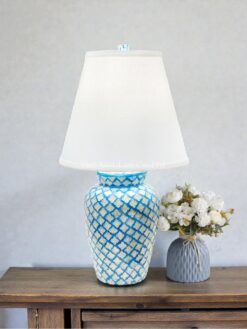 Blue Mop Shell Table Lamps (2)