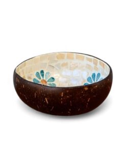 Classic Blue Floral Mother Of Pearl Coconut Bowl (2)