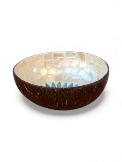 Classic Orange Floral Mother Of Pearl Coconut Bowl (1)