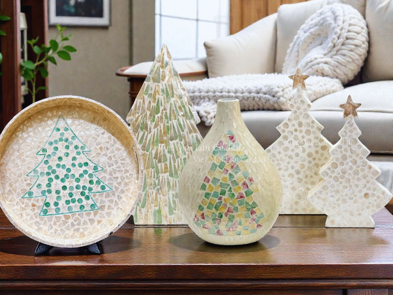 Collection Of Handmade Mother Of Pearl Christmas Gifts