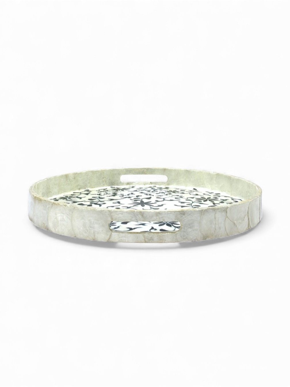 Decorative Flower Mother Of Pearl Serving Tray (1)