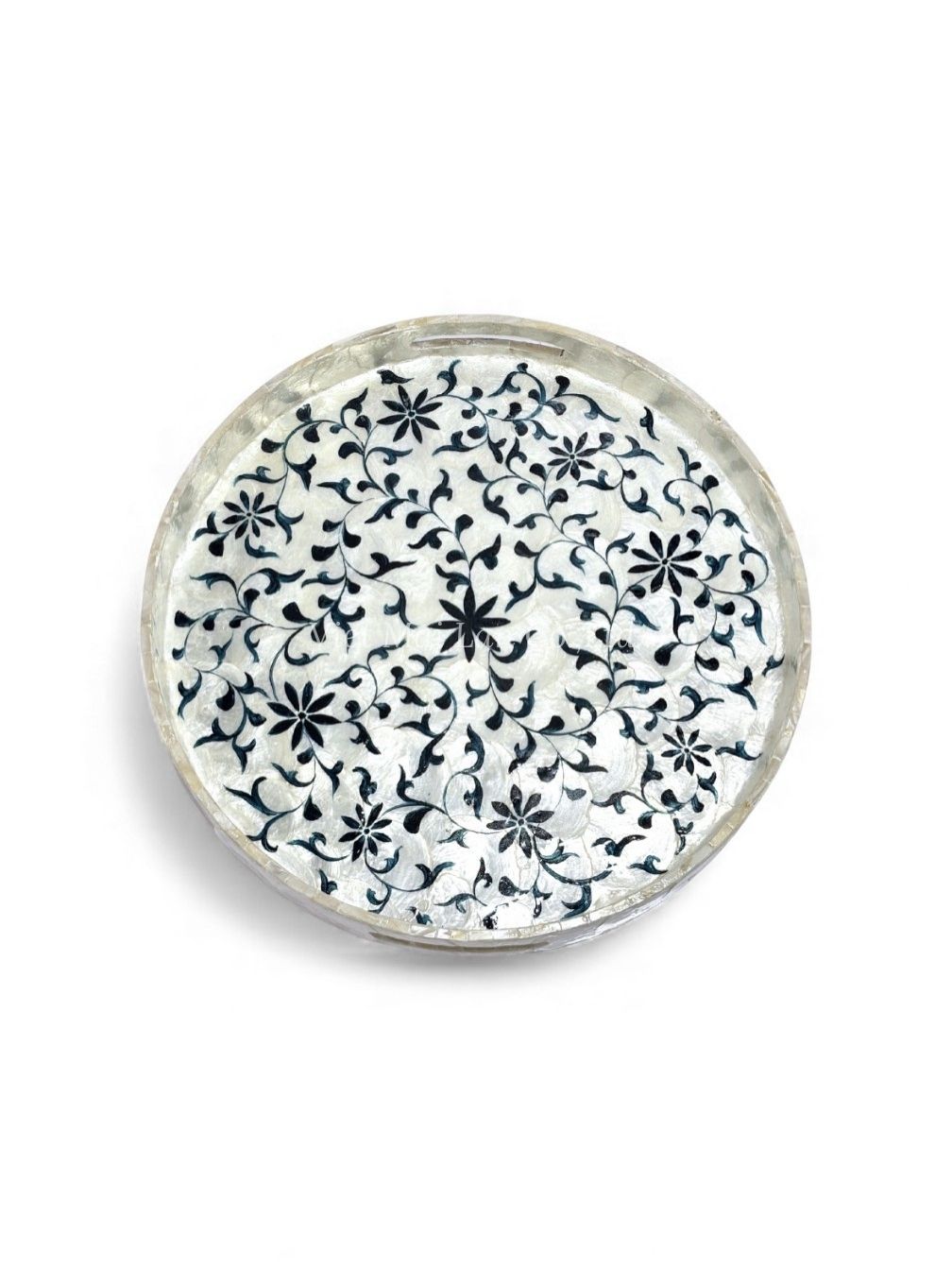 Decorative Flower Mother Of Pearl Serving Tray (3)