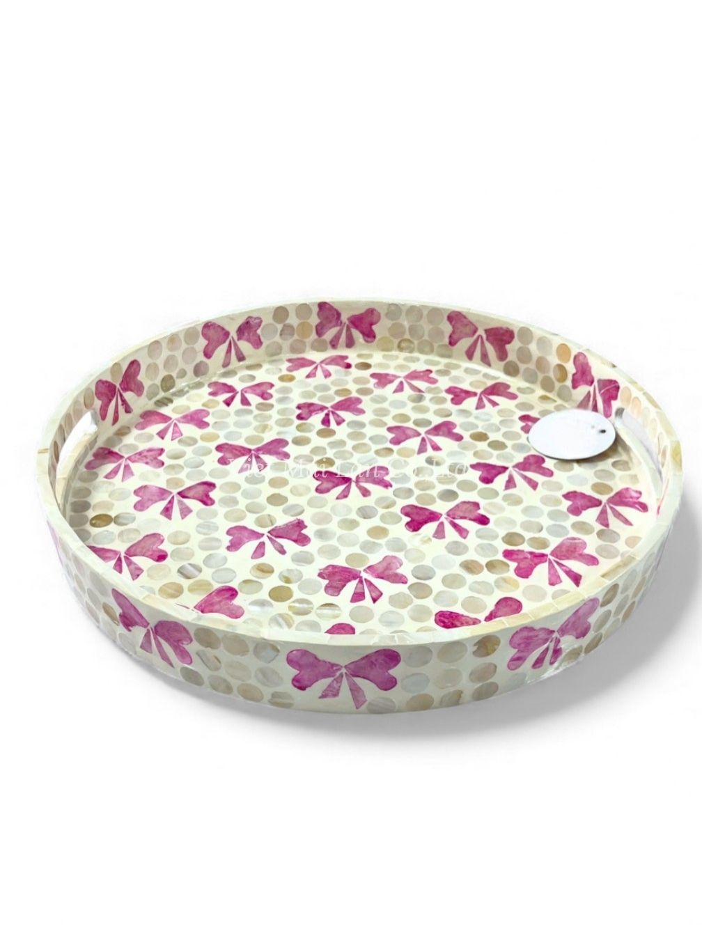 Elegant Bow Mother Of Pearl Serving Tray (1)