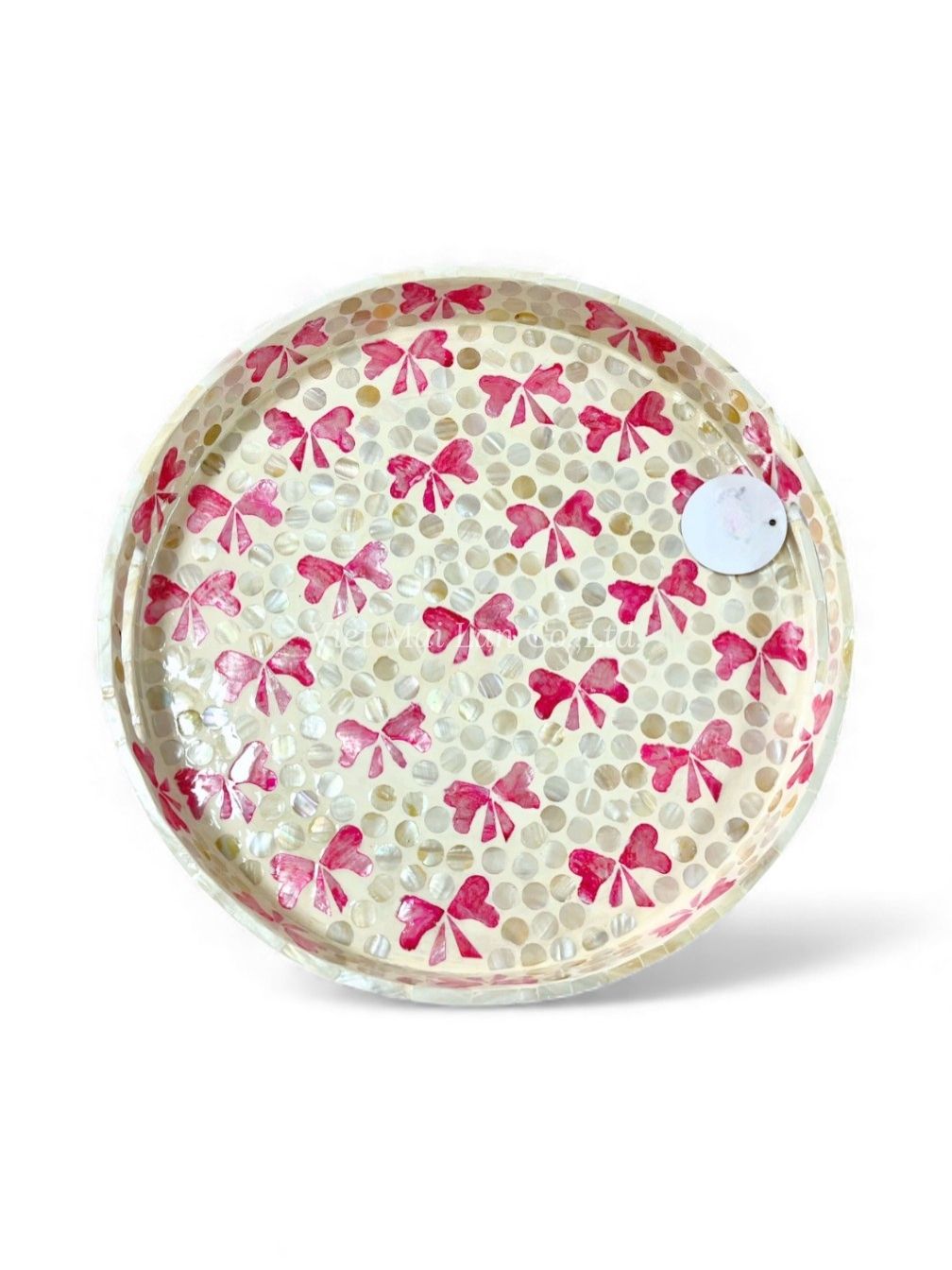 Elegant Bow Mother Of Pearl Serving Tray (2)