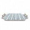 Elegant Mother Of Pearl Serving Tray With Handles (2)