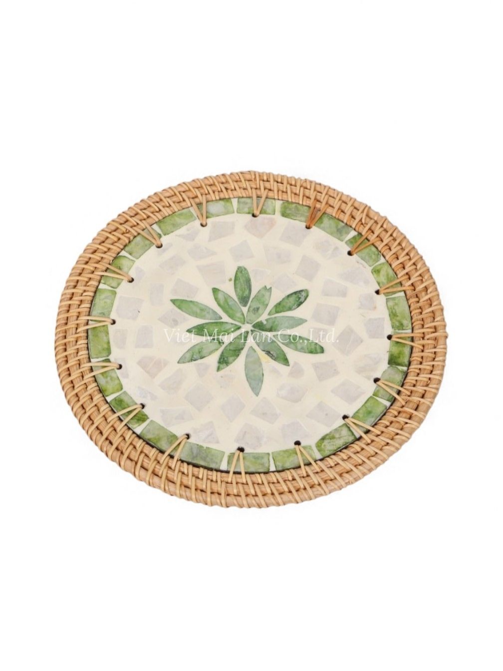 Elegant Rattan Mother Of Pearl Placemat (1)