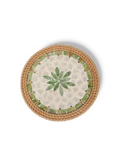 Elegant Rattan Mother Of Pearl Placemat (2)