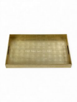Elegant Rectangular Gold Leaf Lacquer Tray (2)